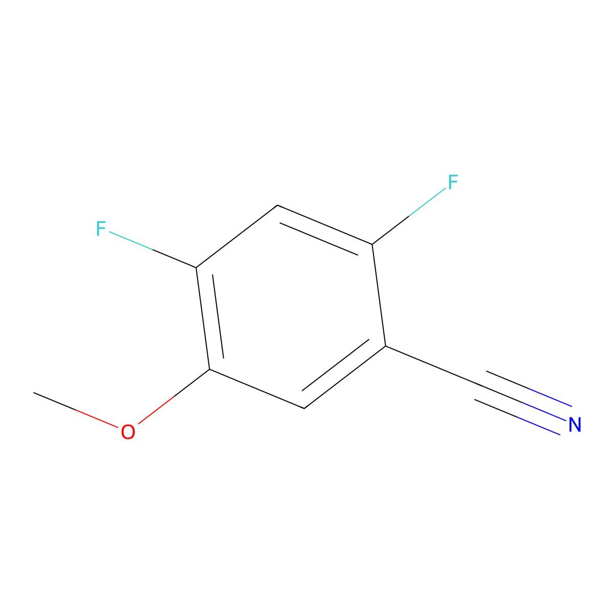 2,4-Difluoro-5-methoxybenzonitrile molecular structure, CAS 1374575-55-9