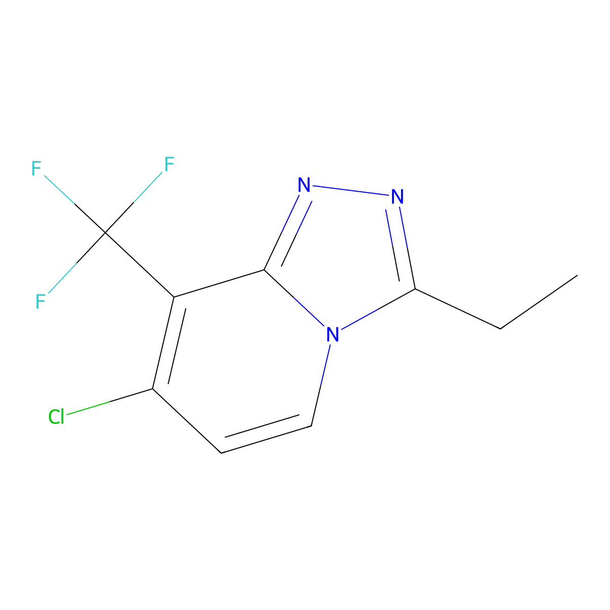 7-Chloro-3-ethyl-8-(trifluoromethyl)-[1,2,4]triazolo[4,3-a]pyridine molecular structure, CAS 1374582-52-1