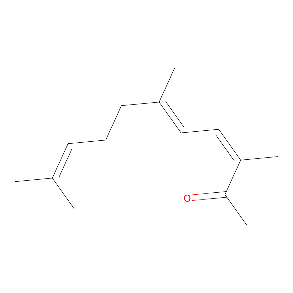 3,6,10-Trimethylundeca-3,5,9-trien-2-one molecular structure, CAS 13746-34-4