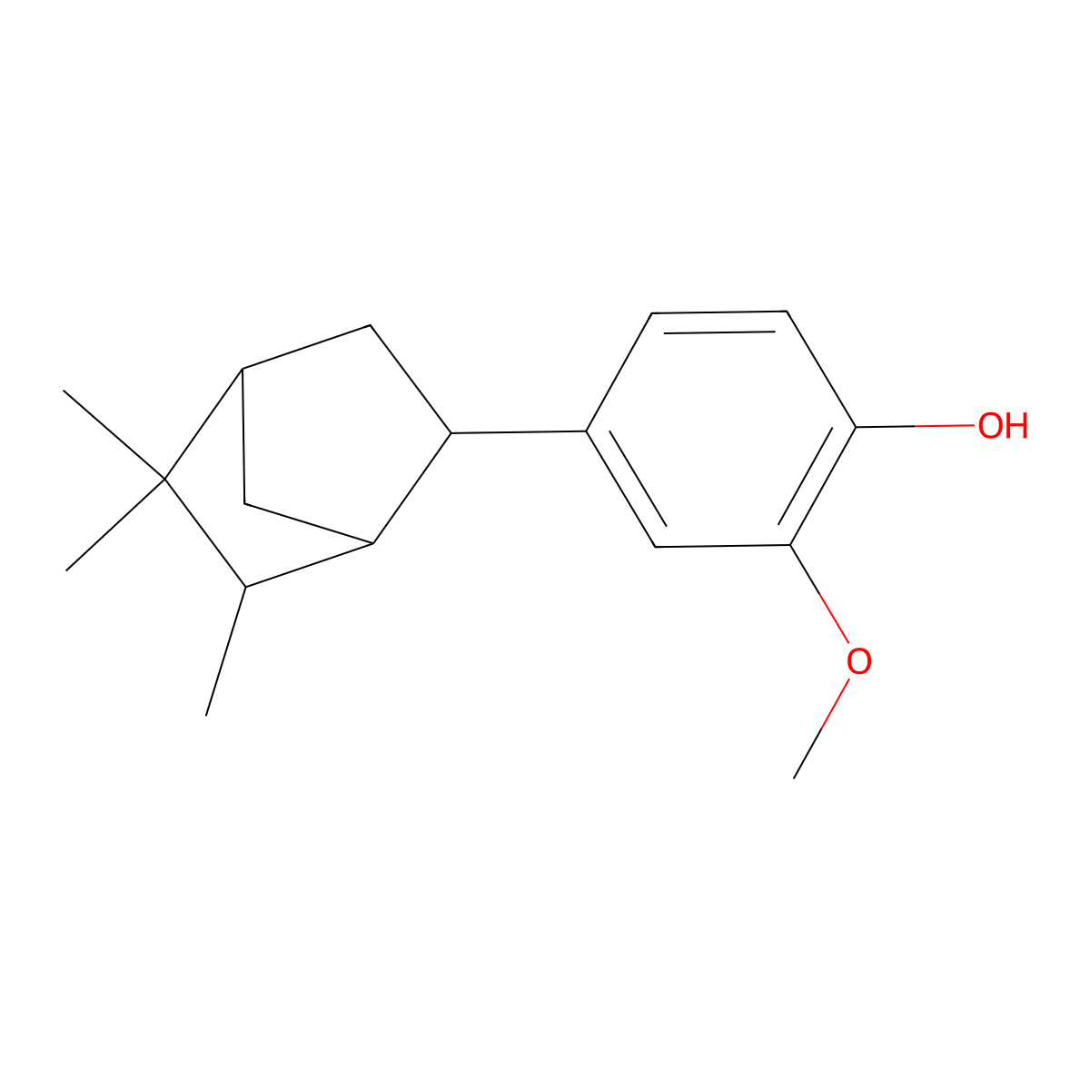 Phenol, 2-methoxy-4-(5,5,6-trimethylbicyclo[2.2.1]hept-2-yl)- molecular structure, CAS 13746-54-8
