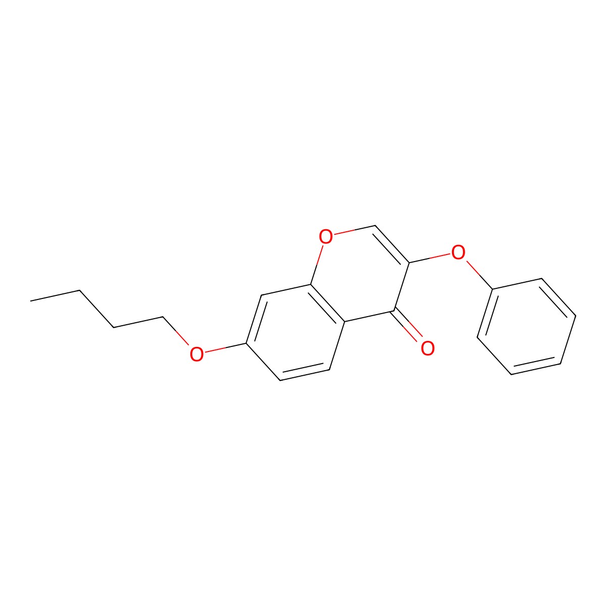 4H-1-Benzopyran-4-one, 7-butoxy-3-phenoxy- molecular structure, CAS 137460-56-1