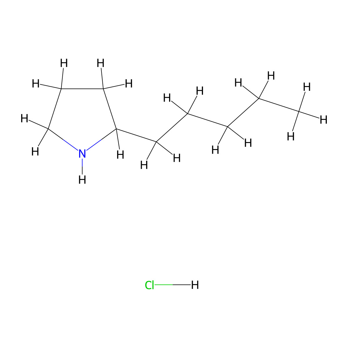 2-Pentylpyrrolidine hydrochloride molecular structure, CAS 1374604-02-0