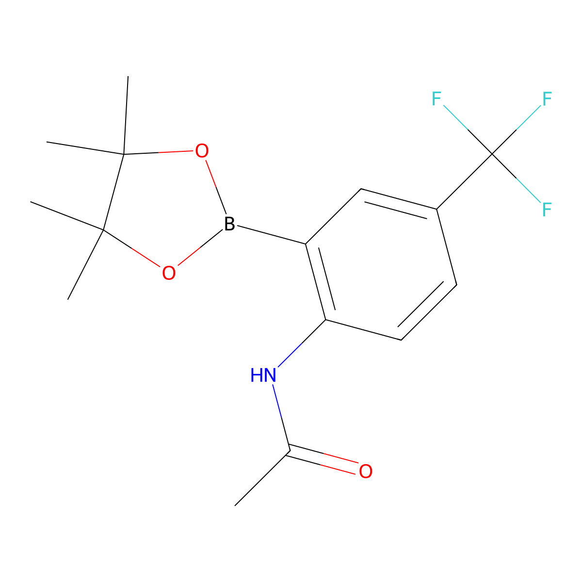 Acetamide, n-[2-(4,4,5,5-tetramethyl-1,3,2-dioxaborolan-2-yl)-4-(trifluoromethyl)phenyl]- molecular structure, CAS 1374606-49-1