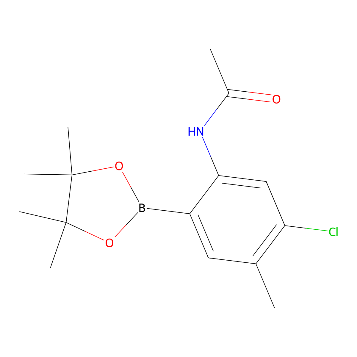 Acetamide, n-[5-chloro-4-methyl-2-(4,4,5,5-tetramethyl-1,3,2-dioxaborolan-2-yl)phenyl]- molecular structure, CAS 1374606-62-8
