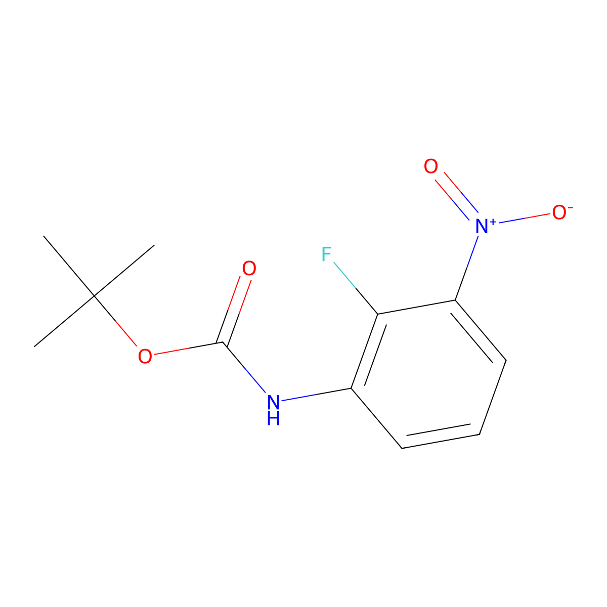 tert-Butyl (2-fluoro-3-nitrophenyl)carbamate molecular structure, CAS 1374631-72-7