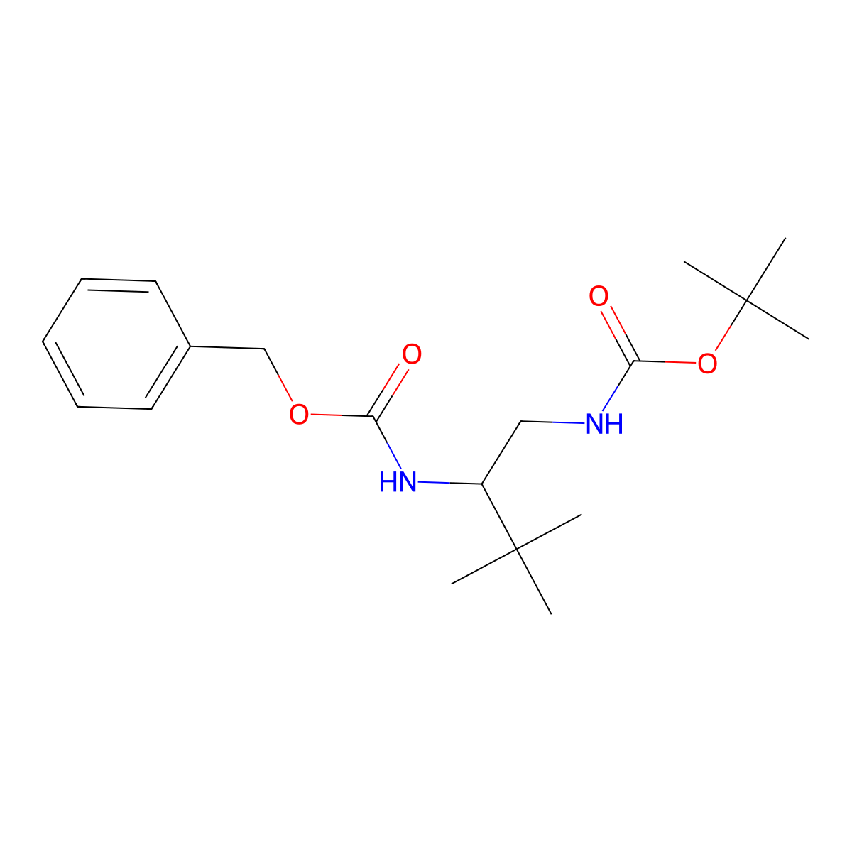 (S)-Benzyl tert-butyl (3,3-dimethylbutane-1,2-diyl)dicarbamate molecular structure, CAS 1374635-44-5