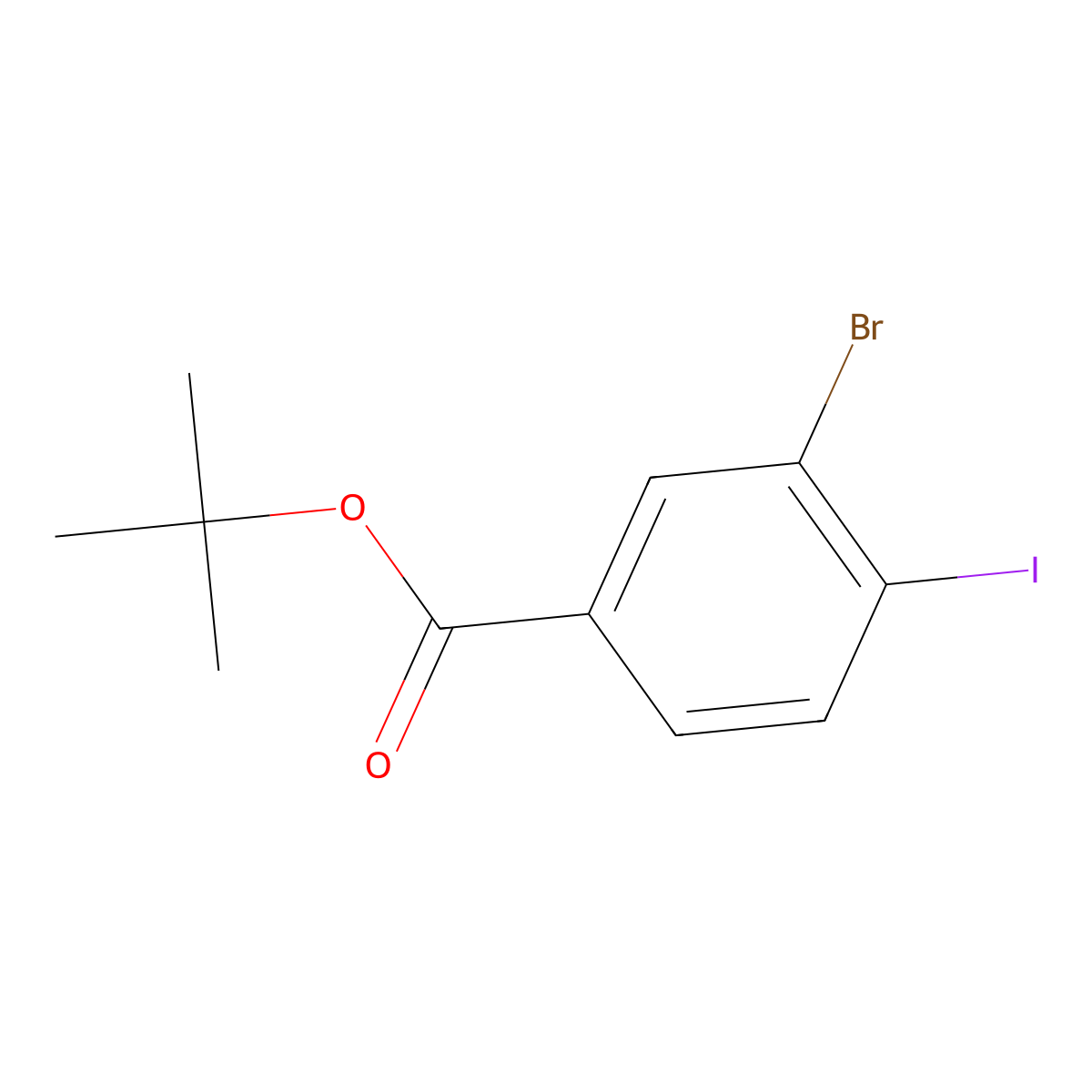 Benzoic acid, 3-bromo-4-iodo-, 1,1-dimethylethyl ester molecular structure, CAS 1374636-43-7