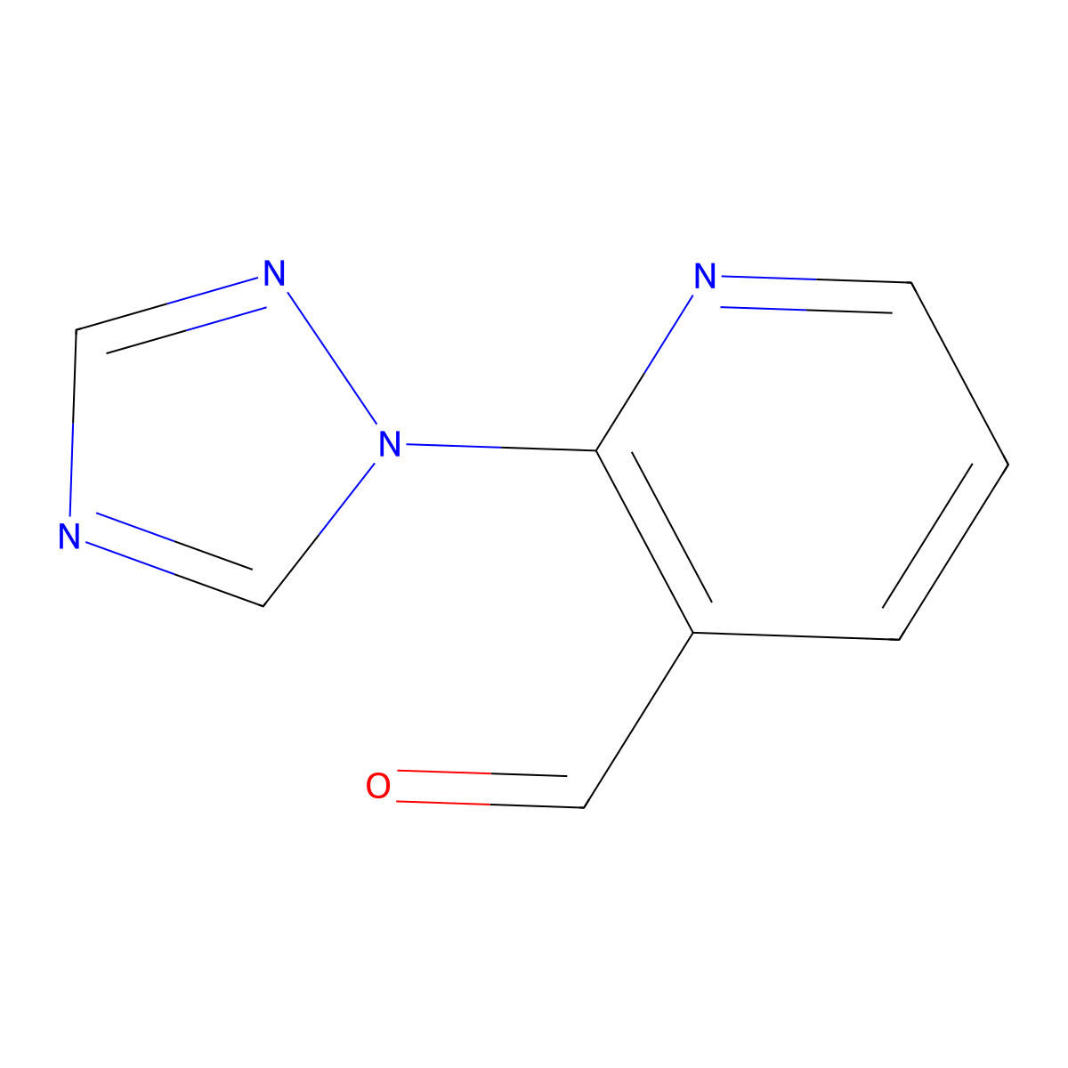 2-(1H-1,2,4-triazol-1-yl)nicotinaldehyde molecular structure, CAS 1374649-96-3