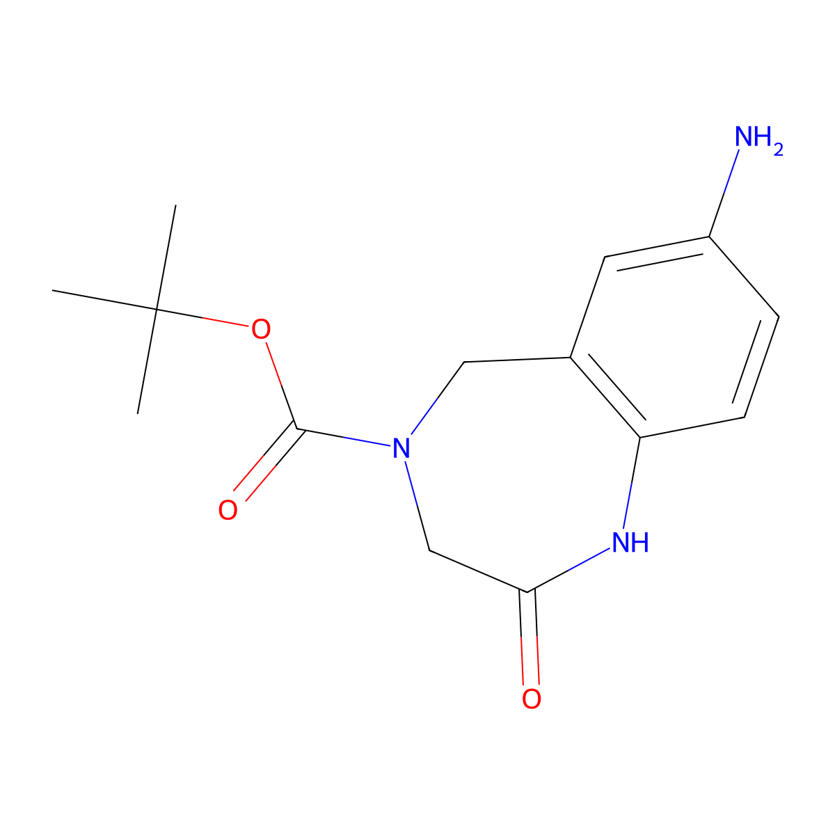 tert-Butyl 7-amino-2-oxo-2,3-dihydro-1H-benzo[e][1,4]diazepine-4(5H)-carboxylate molecular structure, CAS 1374651-40-7