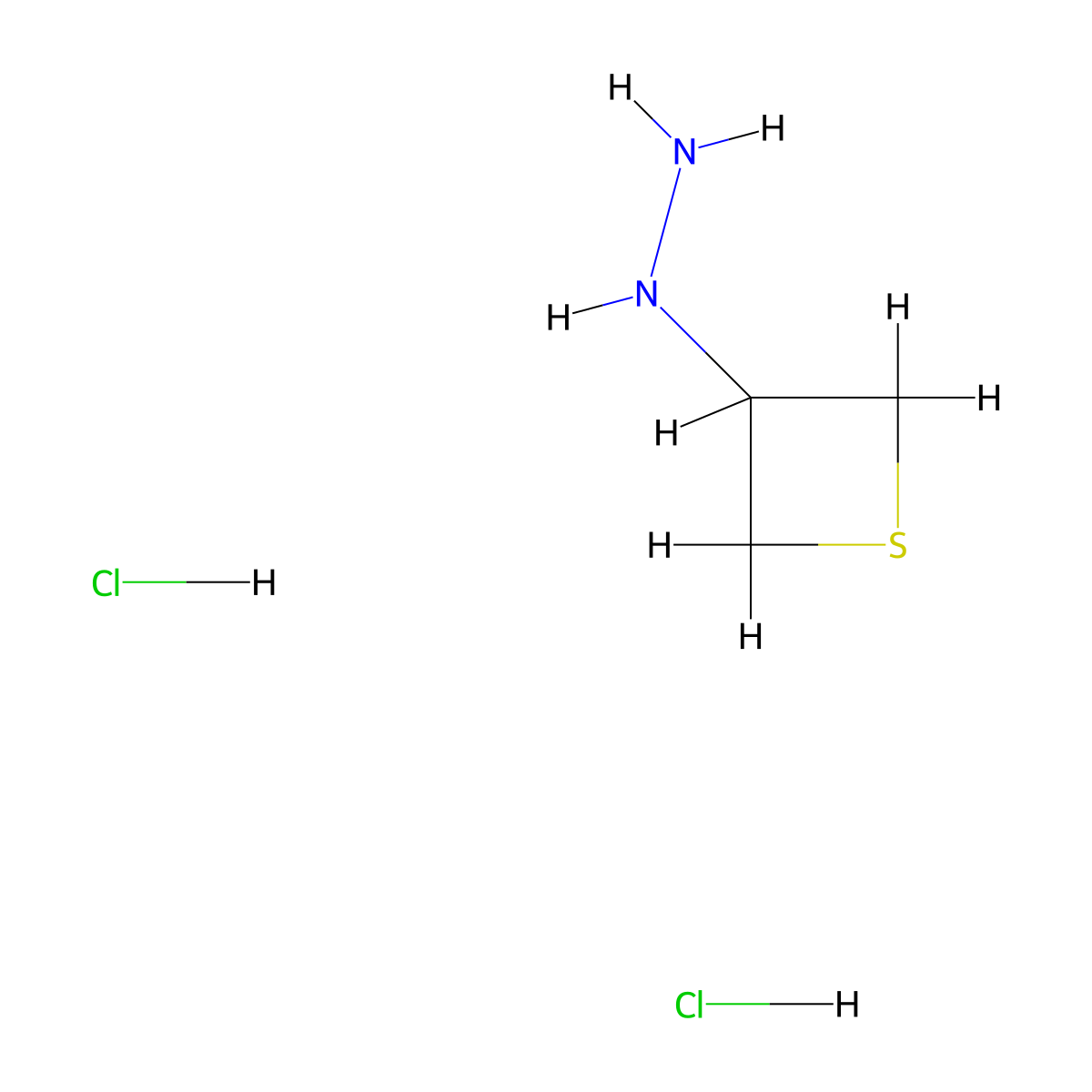(Thietan-3-yl)hydrazine dihydrochloride molecular structure, CAS 1374651-59-8