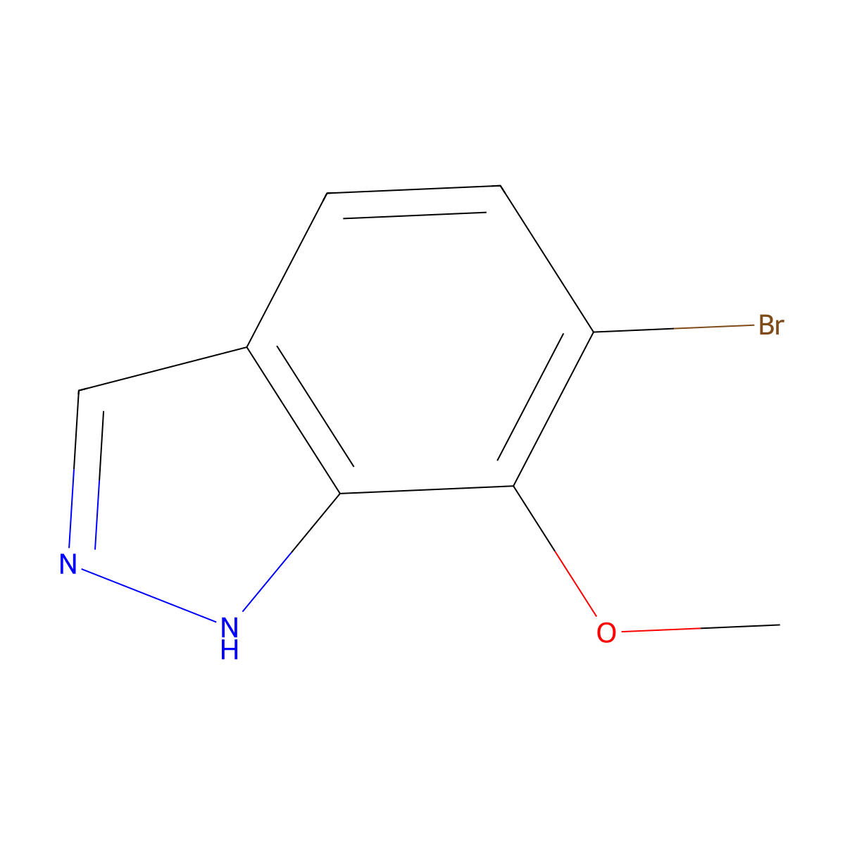 6-Bromo-7-methoxy-1H-indazole molecular structure, CAS 1374651-60-1