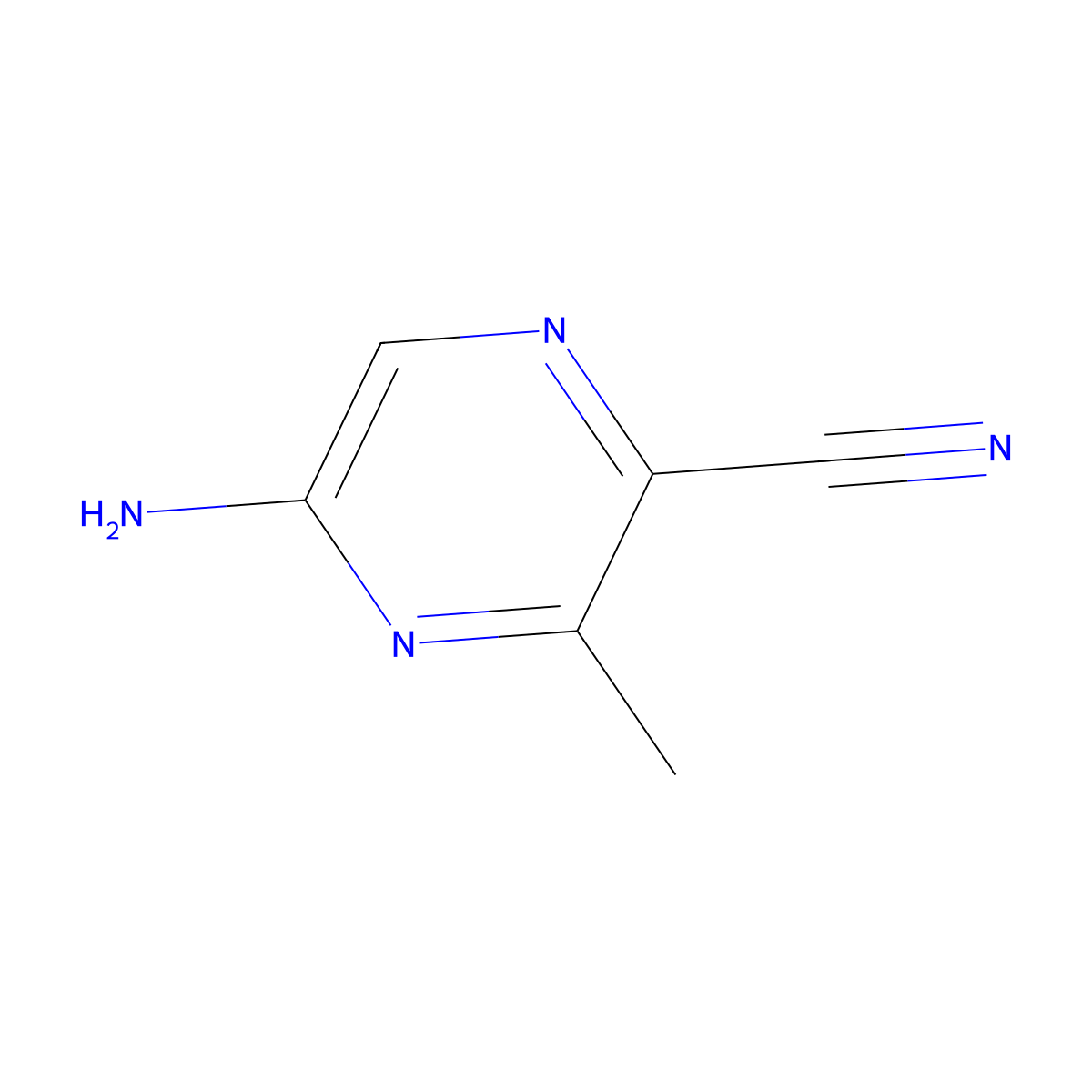 5-Amino-3-methylpyrazine-2-carbonitrile molecular structure, CAS 1374651-65-6