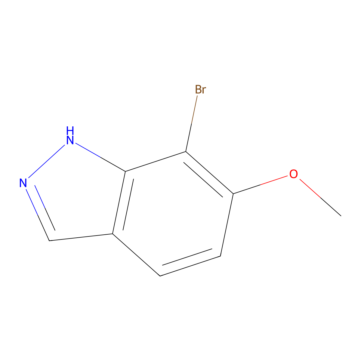 7-Bromo-6-methoxy-1H-indazole molecular structure, CAS 1374651-66-7