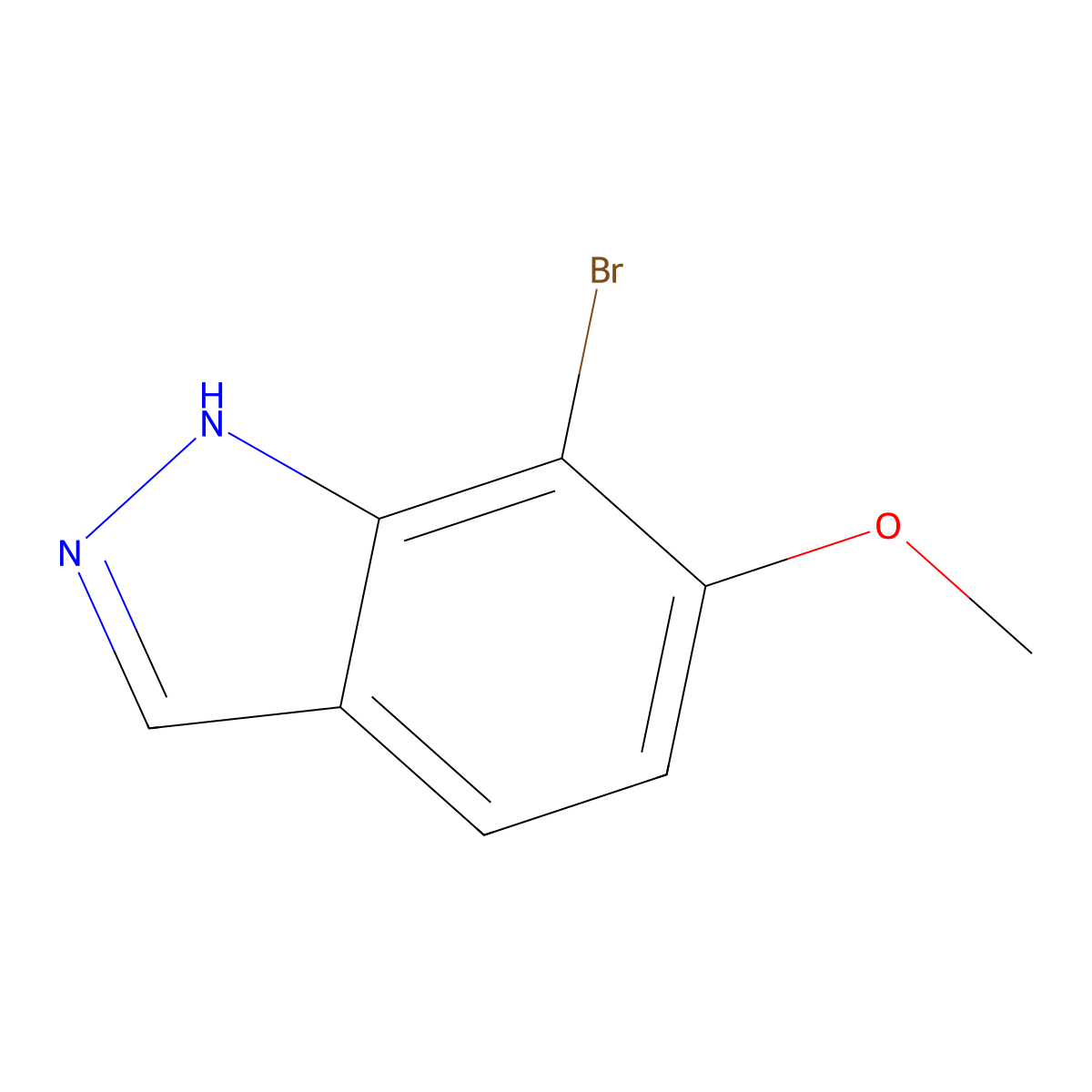 7-Bromo-6-methoxy-1H-indazole molecular structure, CAS 1374651-66-7