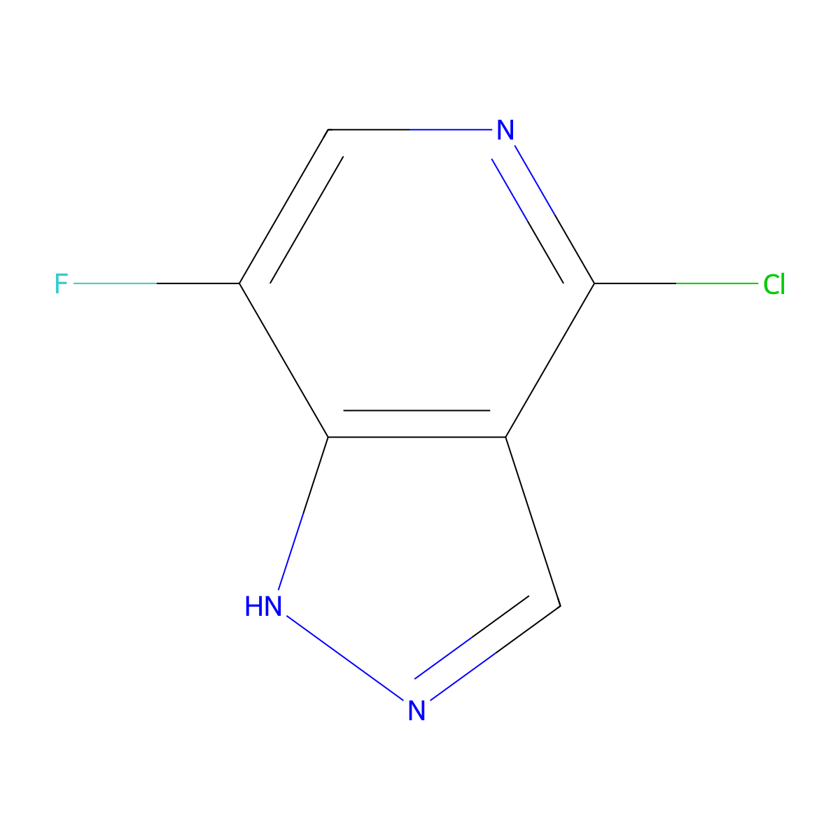 4-chloro-7-fluoro-1H-pyrazolo[4,3-c]pyridine molecular structure, CAS 1374651-76-9