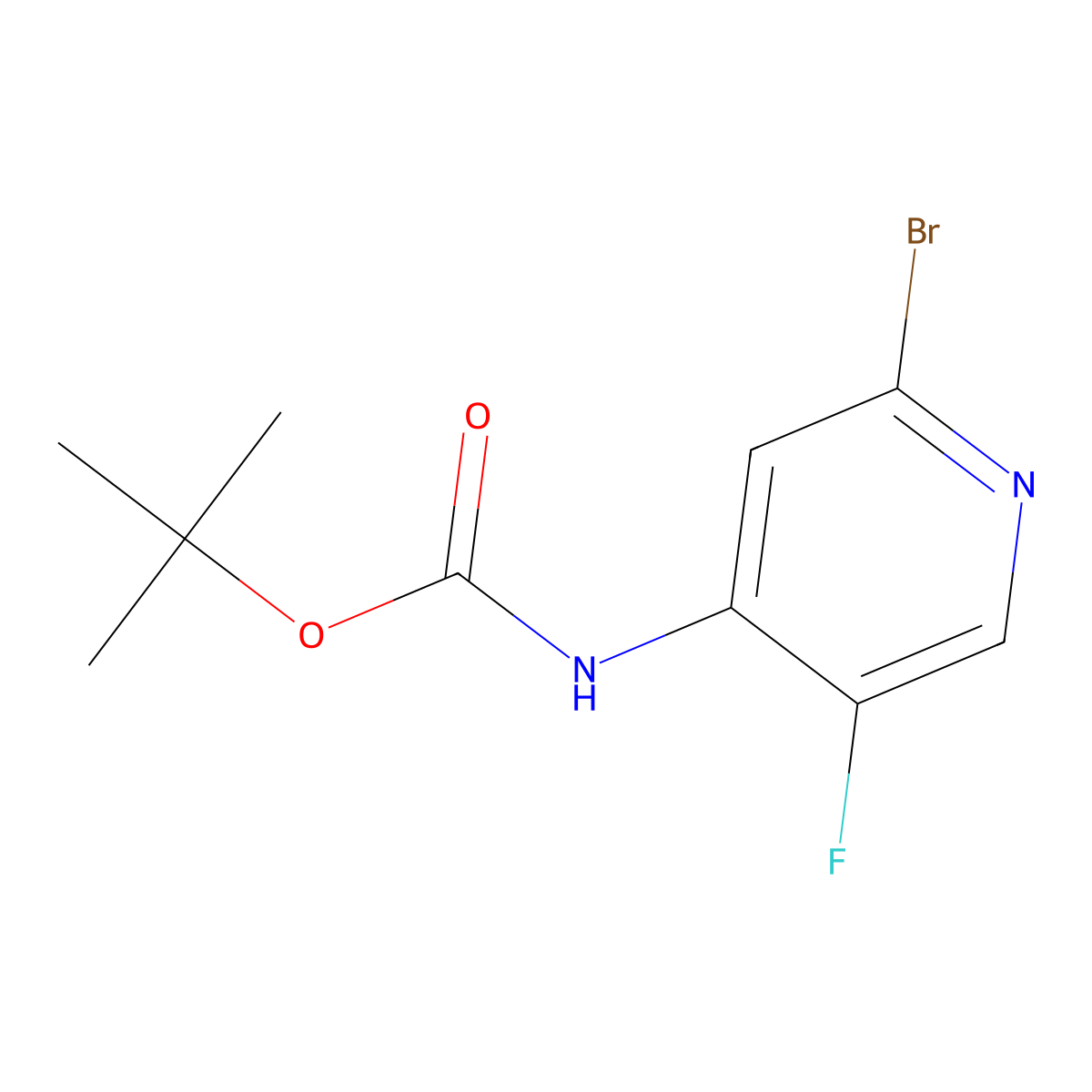 tert-Butyl 2-bromo-5-fluoropyridin-4-ylcarbamate molecular structure, CAS 1374651-93-0