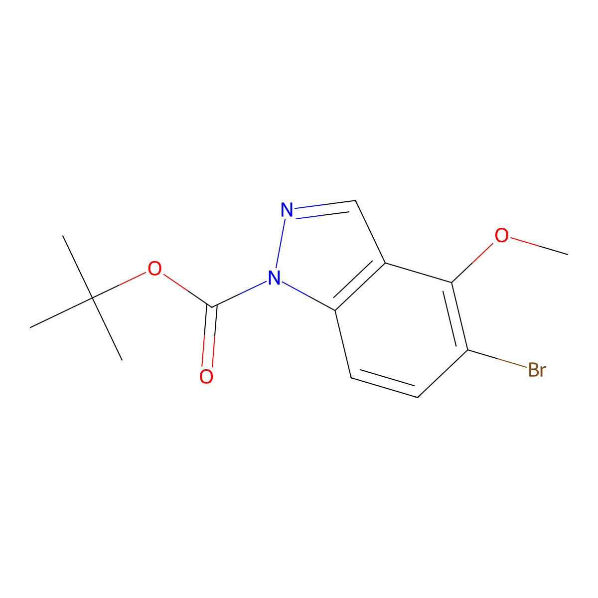 tert-Butyl 5-bromo-4-methoxy-1H-indazole-1-carboxylate molecular structure, CAS 1374651-94-1