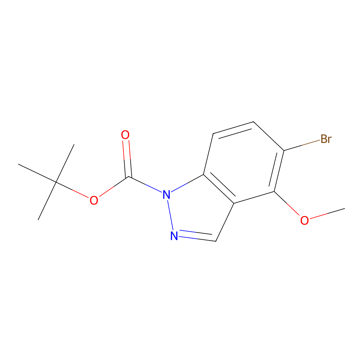tert-Butyl 5-bromo-4-methoxy-1H-indazole-1-carboxylate molecular structure, CAS 1374651-94-1