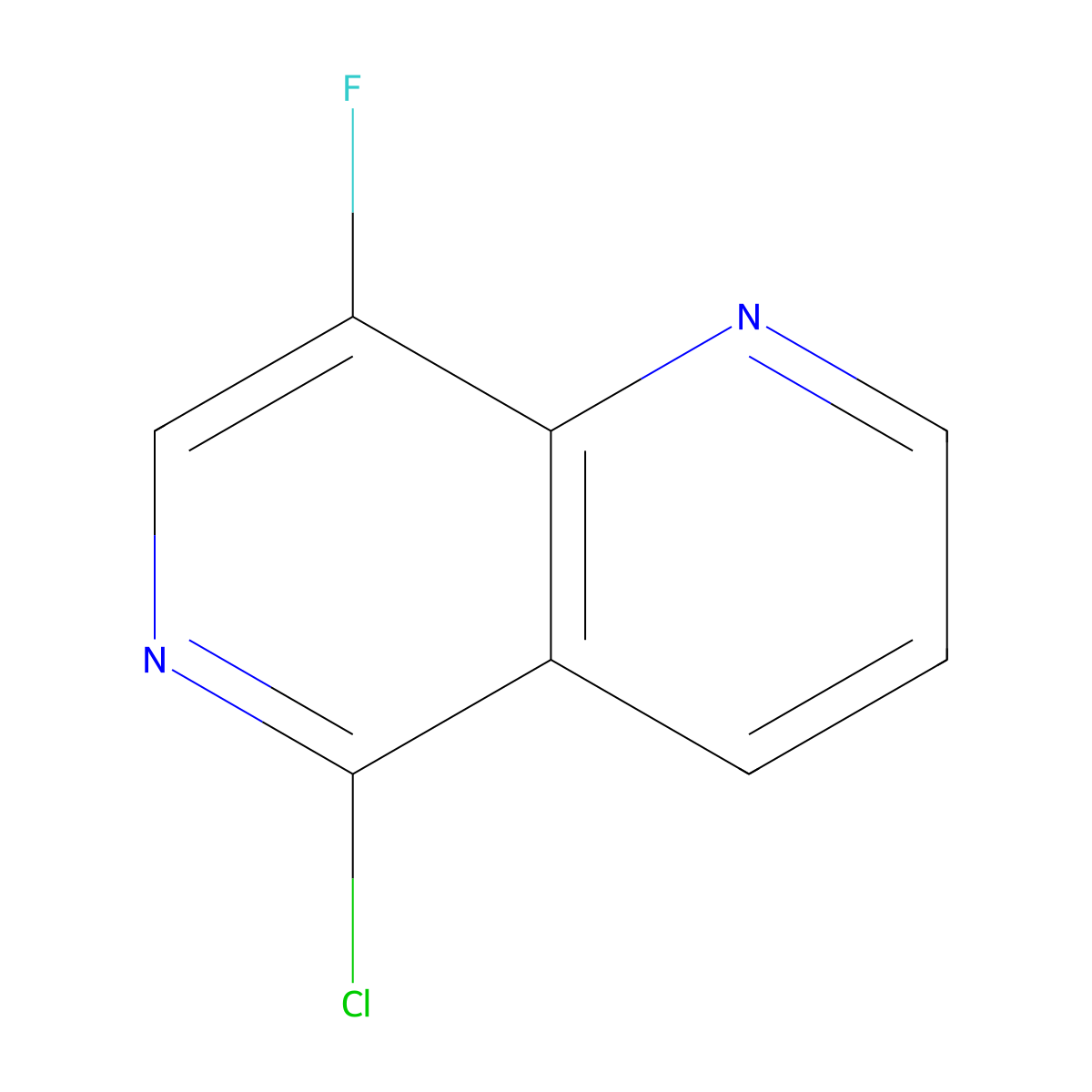 5-Chloro-8-fluoro-1,6-naphthyridine molecular structure, CAS 1374652-06-8