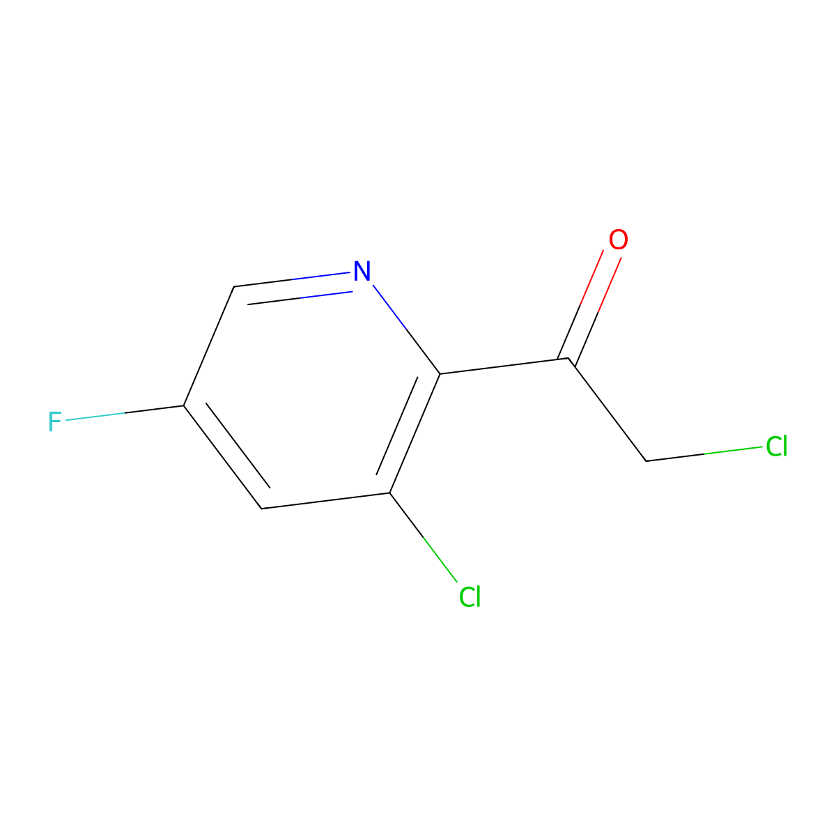 2-Chloro-1-(3-chloro-5-fluoropyridin-2-YL)ethanone molecular structure, CAS 1374652-07-9