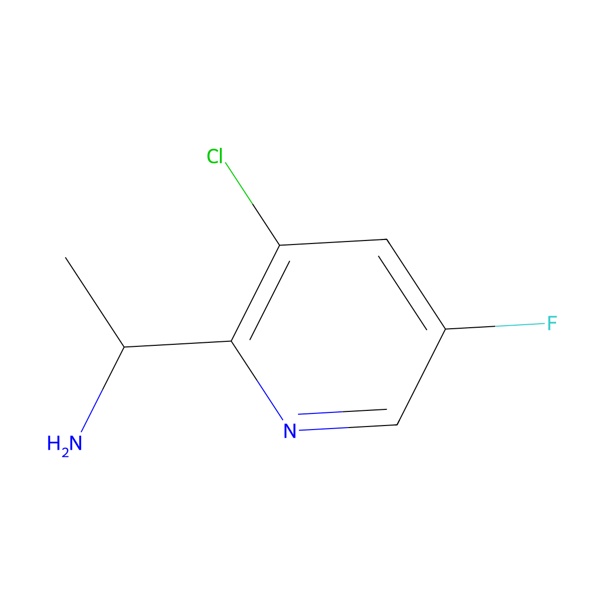 1-(3-Chloro-5-fluoropyridin-2-YL)ethanamine molecular structure, CAS 1374652-12-6