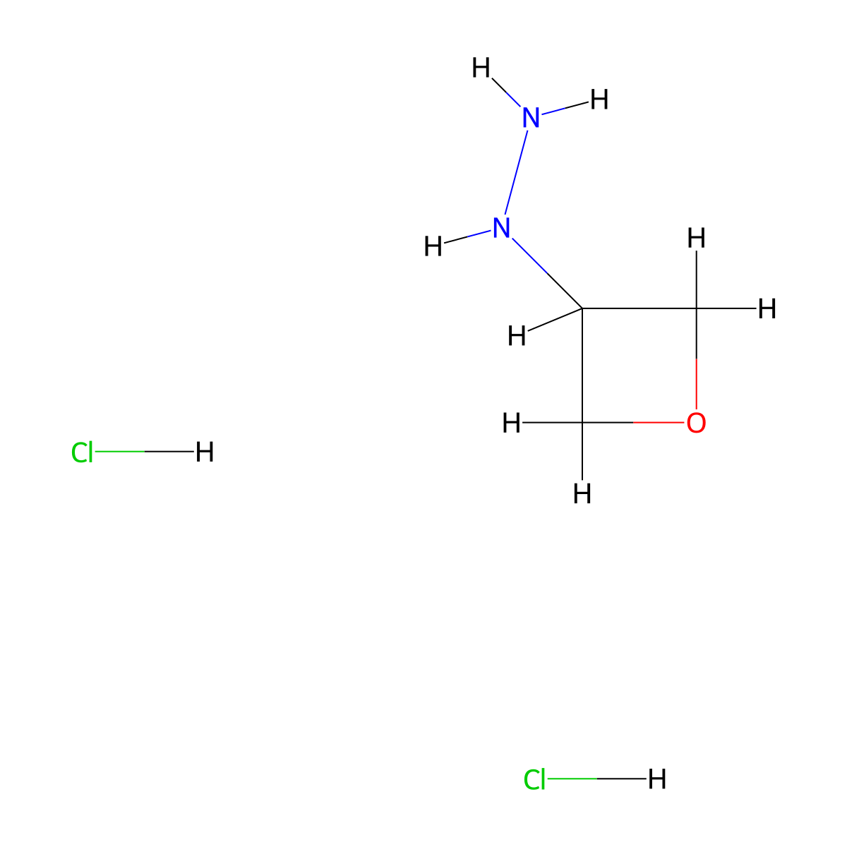 Oxetan-3-ylhydrazine dihydrochloride molecular structure, CAS 1374652-22-8