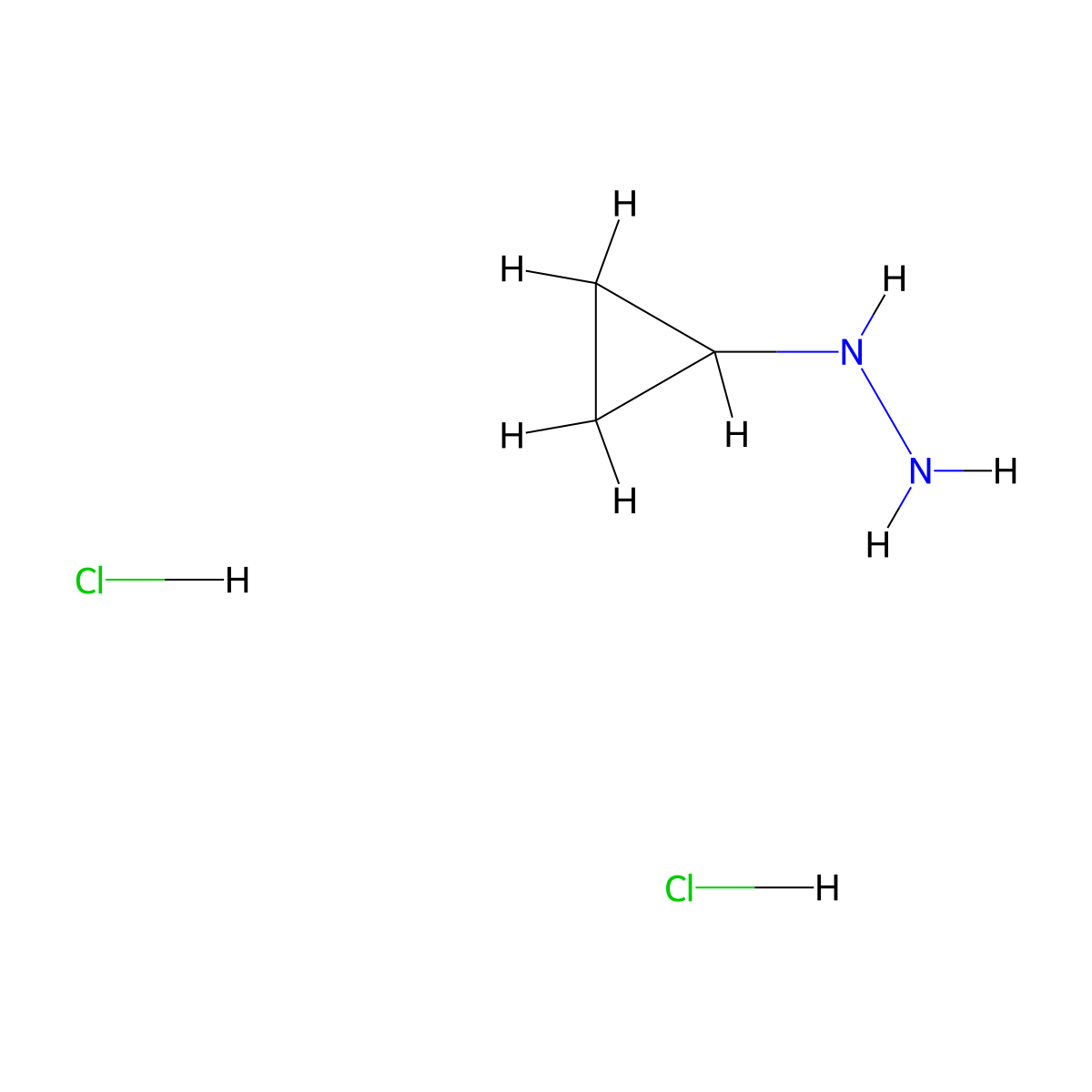 1-Cyclopropylhydrazine dihydrochloride molecular structure, CAS 1374652-23-9
