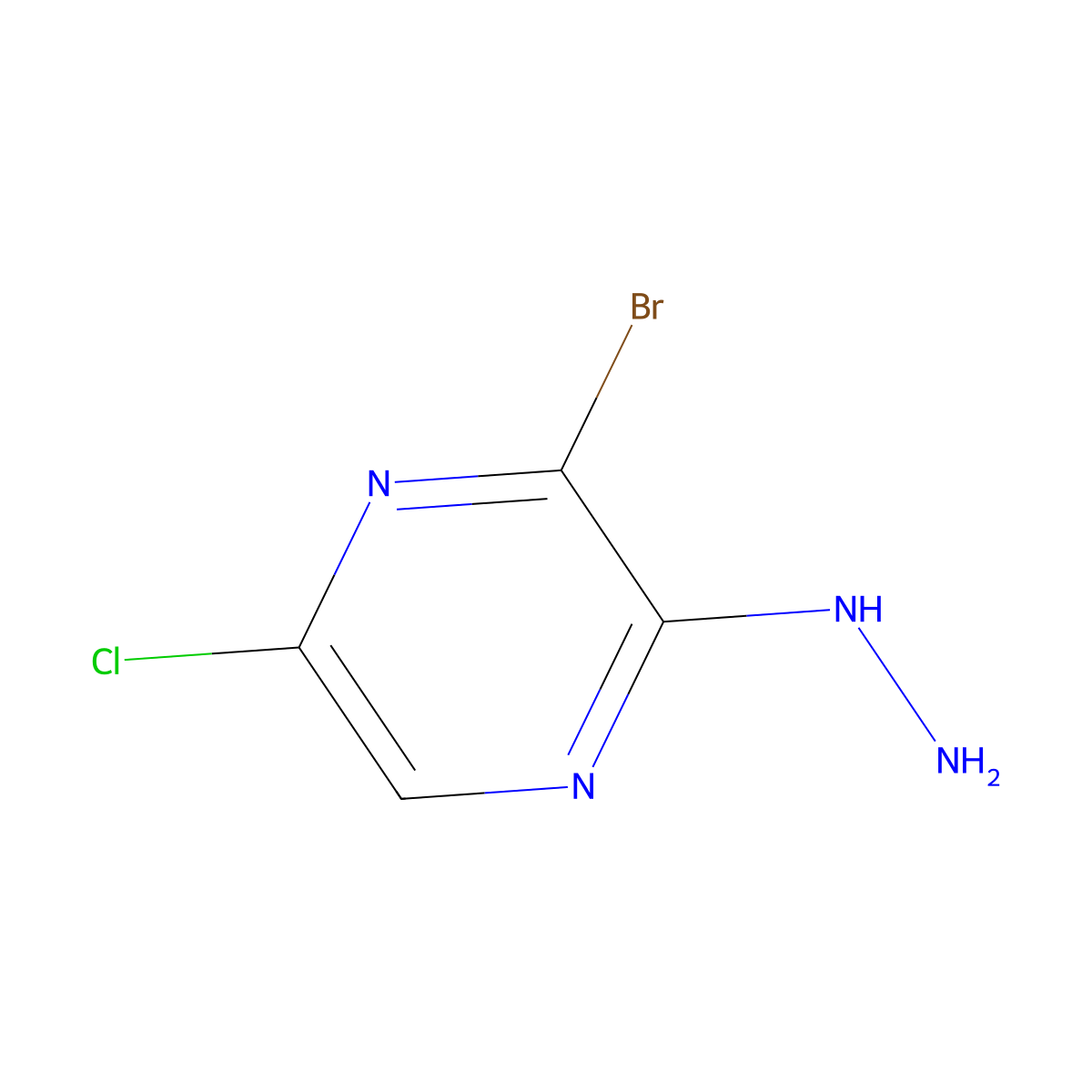 1-(3-Bromo-5-chloropyrazin-2-YL)hydrazine molecular structure, CAS 1374652-24-0