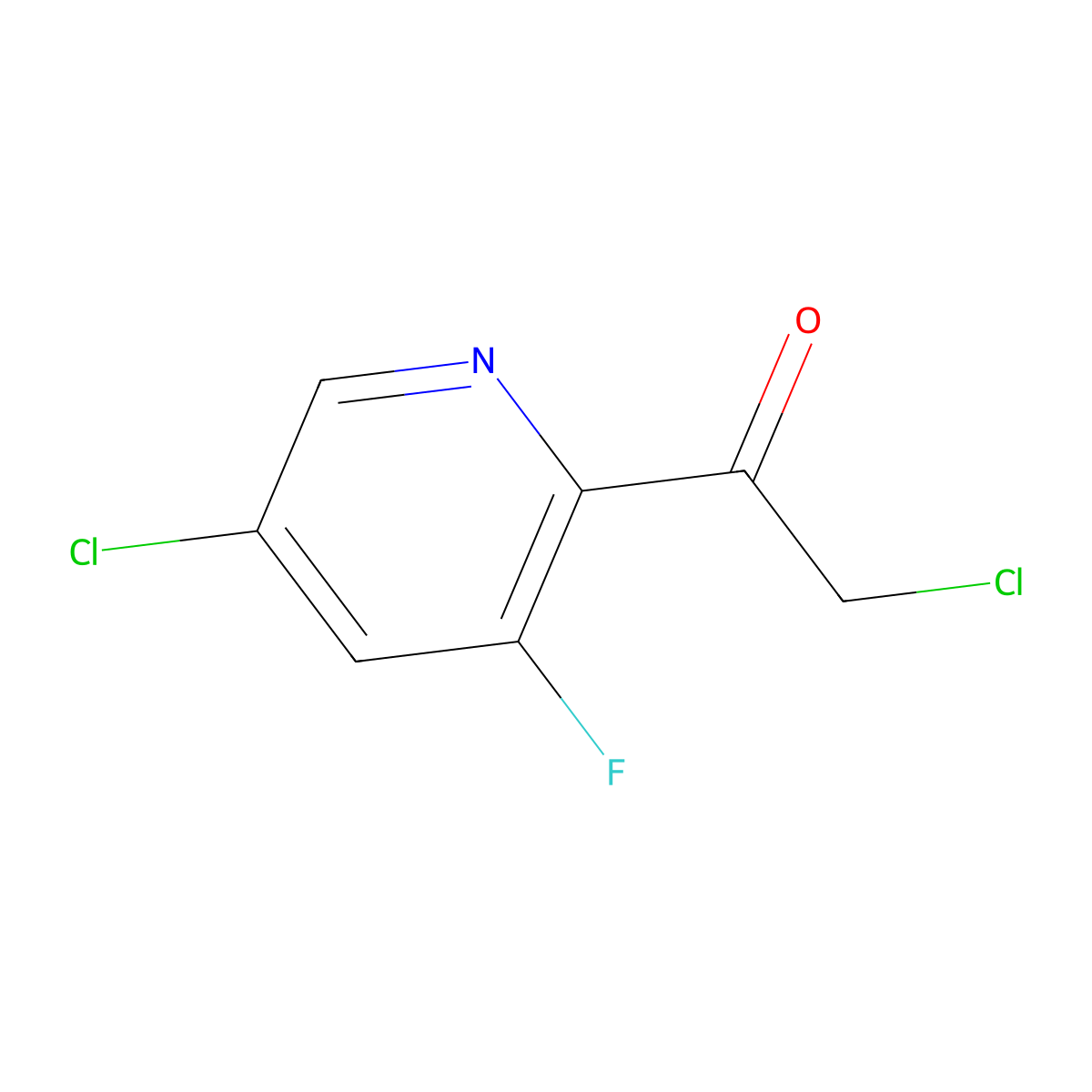 2-Chloro-1-(5-chloro-3-fluoropyridin-2-YL)ethanone molecular structure, CAS 1374652-34-2