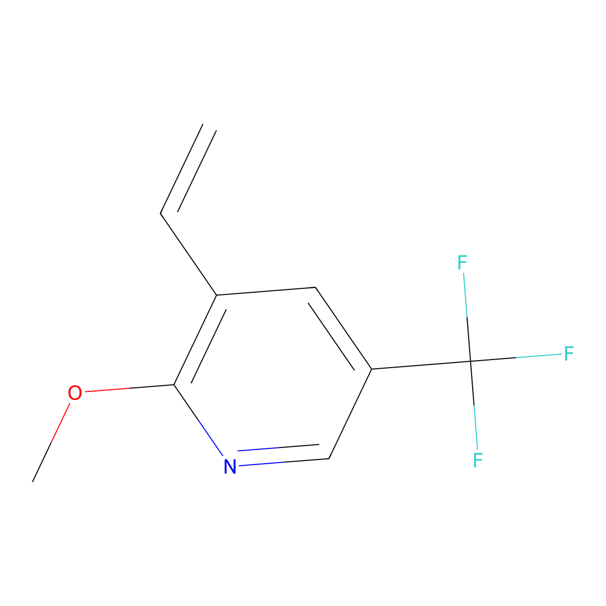 3-Ethenyl-2-methoxy-5-(trifluoromethyl)pyridine molecular structure, CAS 1374652-36-4