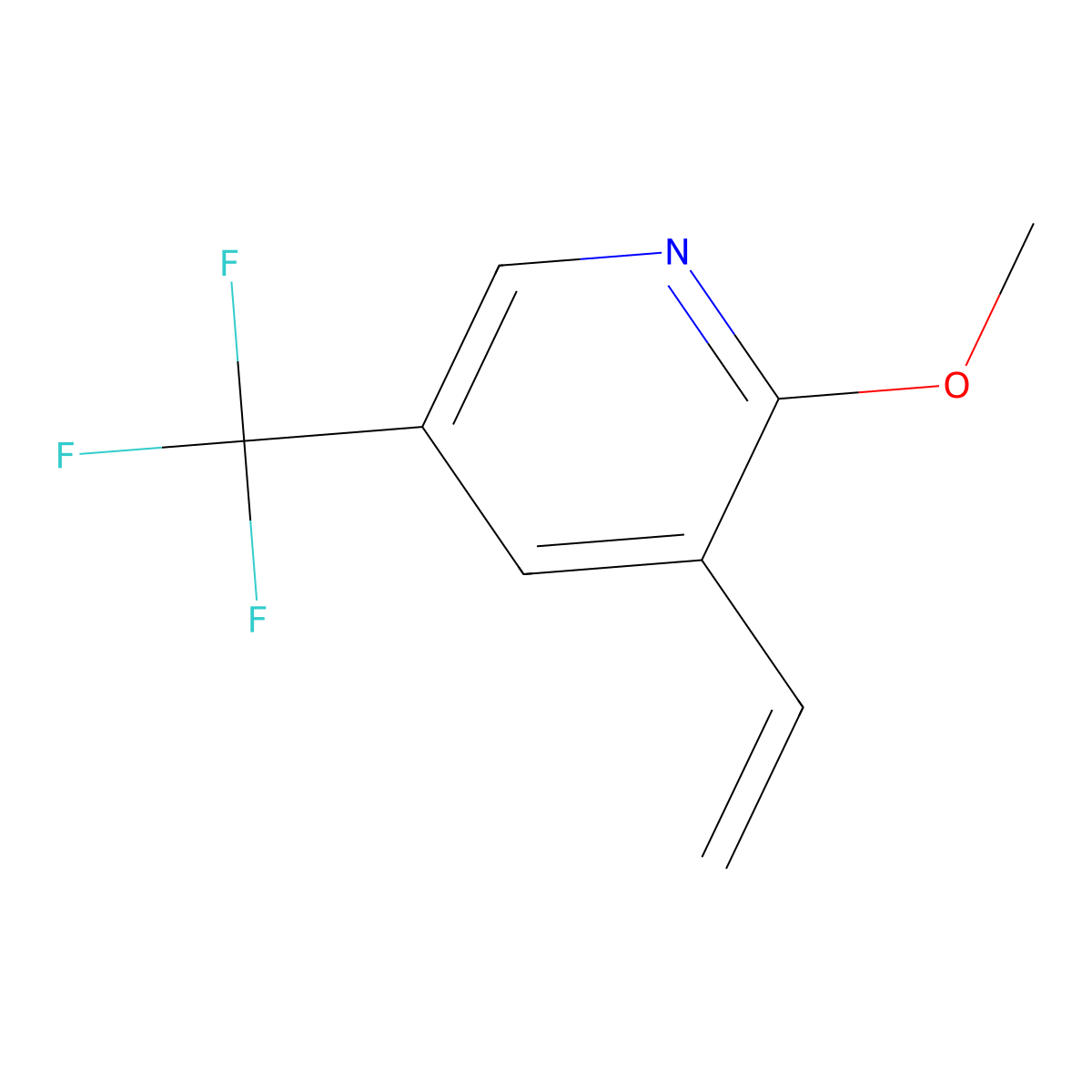 3-Ethenyl-2-methoxy-5-(trifluoromethyl)pyridine molecular structure, CAS 1374652-36-4