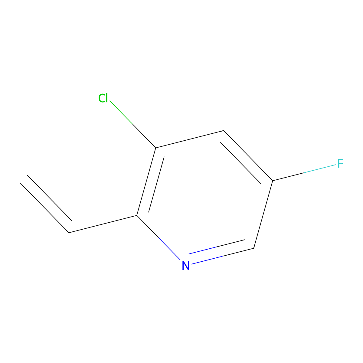 3-Chloro-5-fluoro-2-vinylpyridine molecular structure, CAS 1374652-40-0