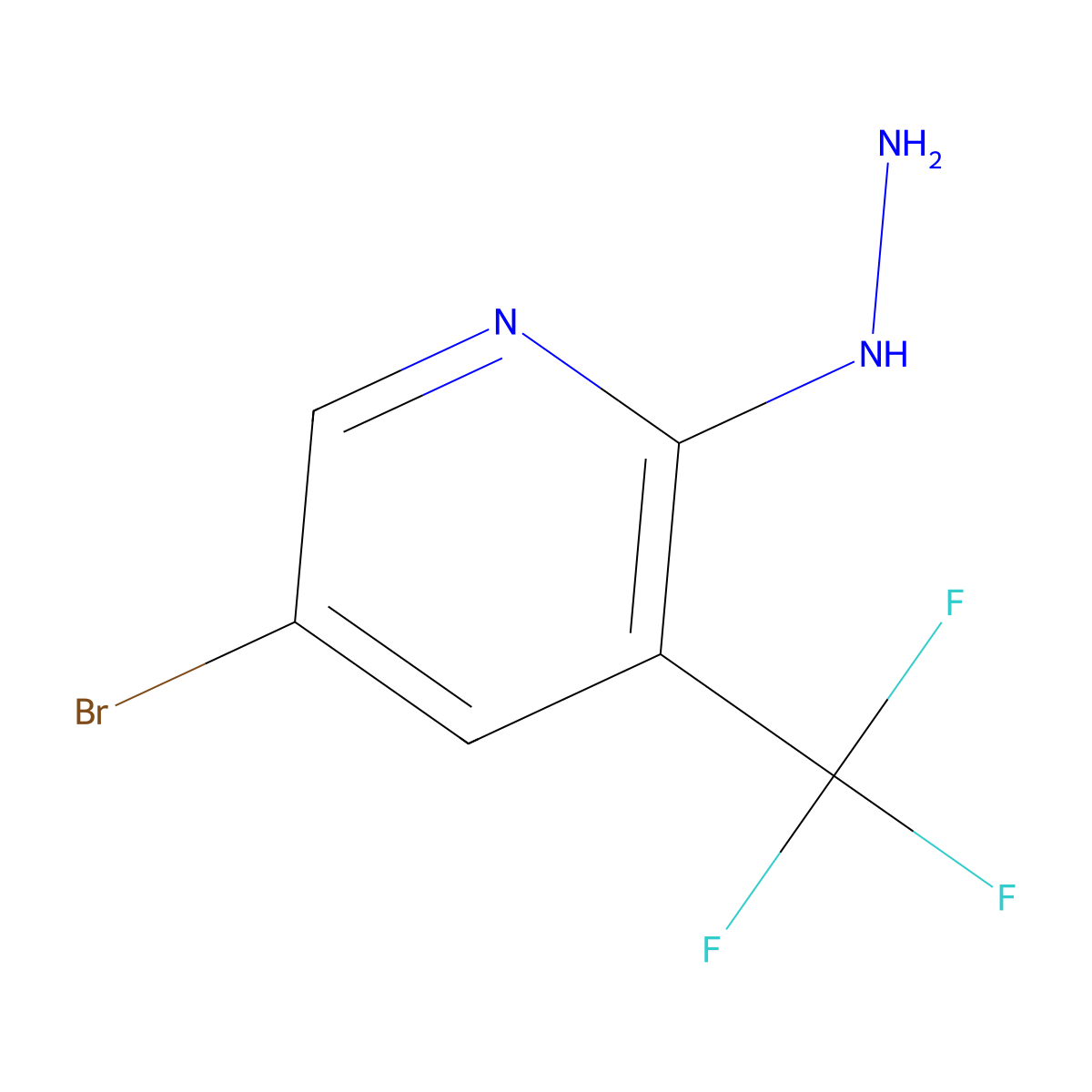 1-(5-Bromo-3-(trifluoromethyl)pyridin-2-YL)hydrazine molecular structure, CAS 1374652-48-8