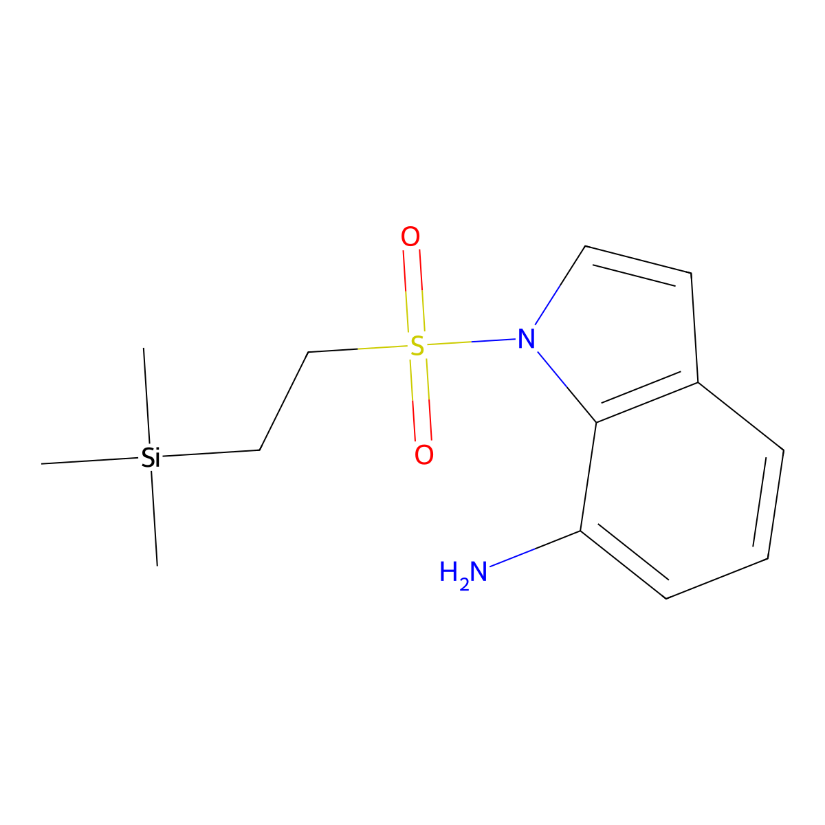 1-(2-(trimethylsilyl)ethylsulfonyl)-1H-indol-7-amine molecular structure, CAS 1374652-49-9