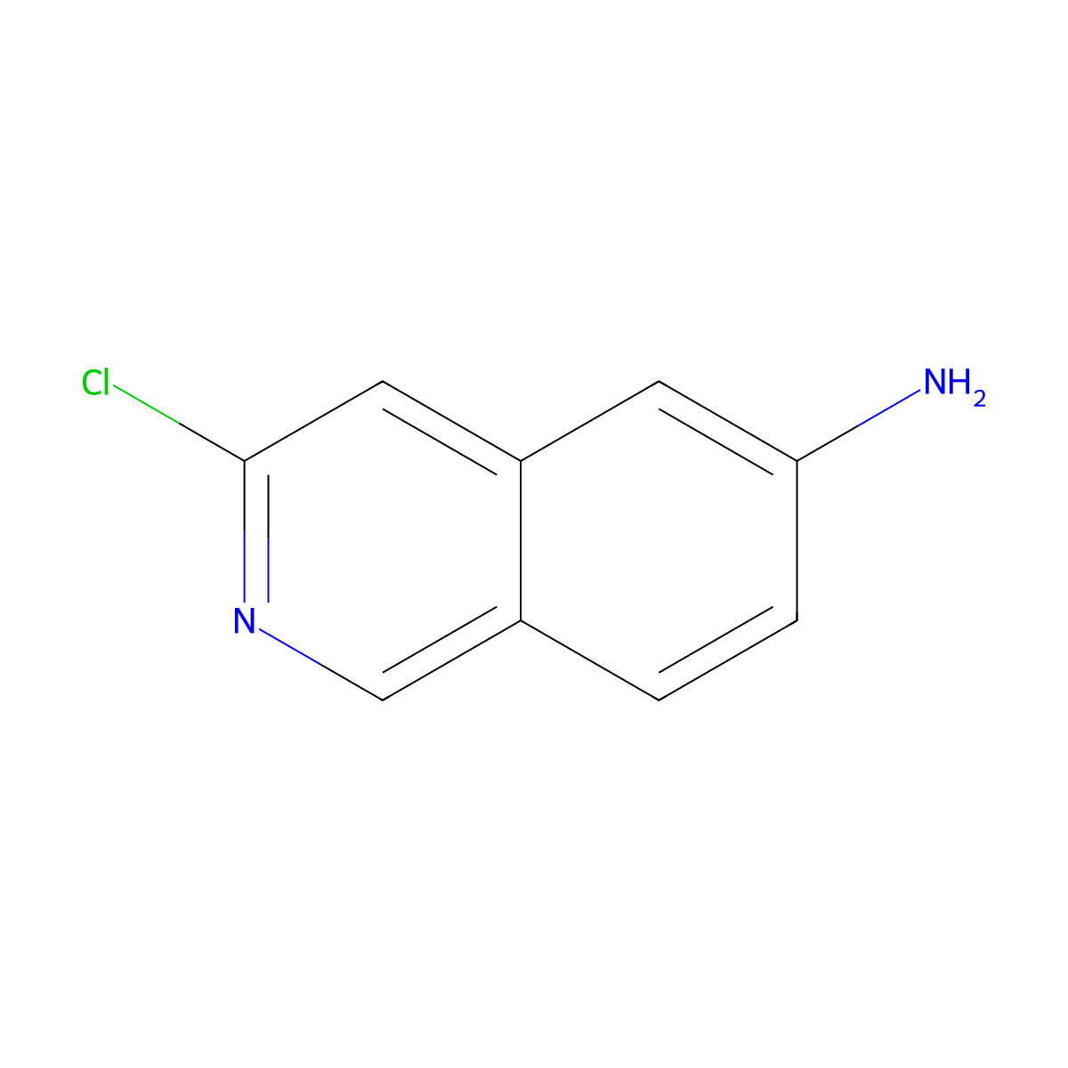 3-Chloroisoquinolin-6-amine molecular structure, CAS 1374652-51-3