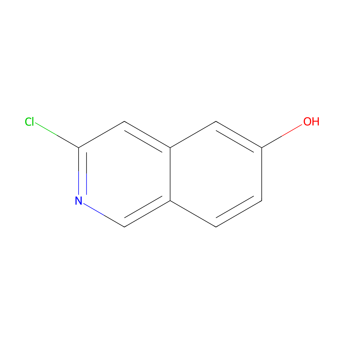 3-Chloro-6-hydroxyisoquinoline molecular structure, CAS 1374652-53-5