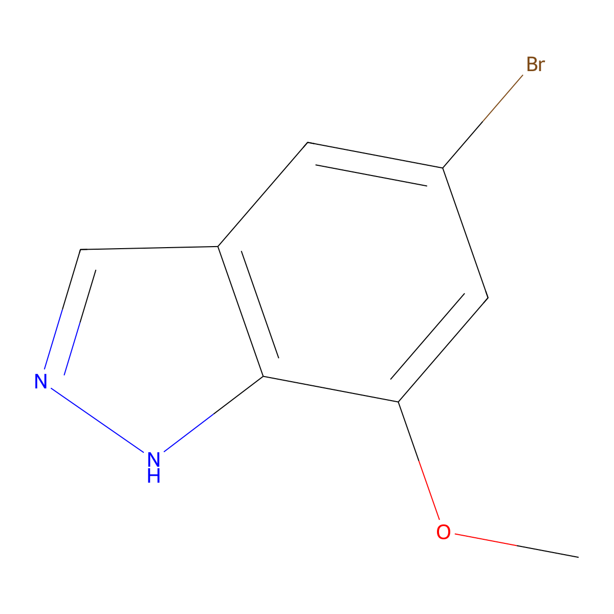 5-bromo-7-methoxy-1H-indazole molecular structure, CAS 1374652-62-6
