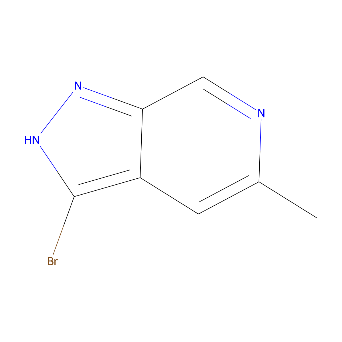 3-bromo-5-methyl-1H-pyrazolo[3,4-c]pyridine molecular structure, CAS 1374652-69-3