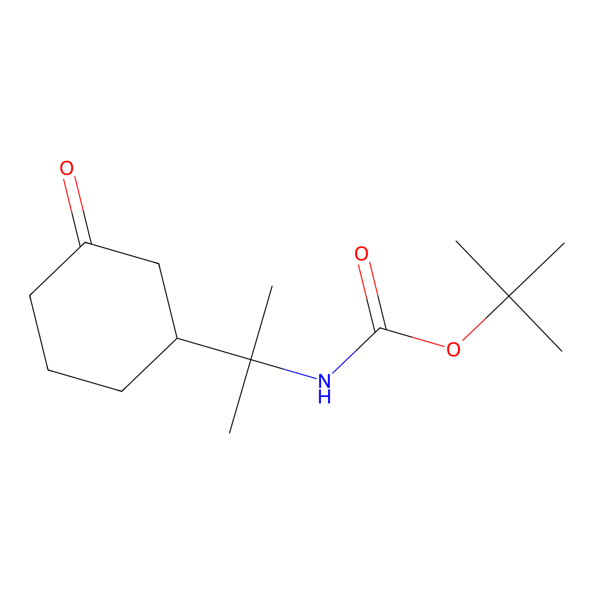 tert-butyl N-[2-(3-oxocyclohexyl)propan-2-yl]carbamate molecular structure, CAS 1374652-97-7
