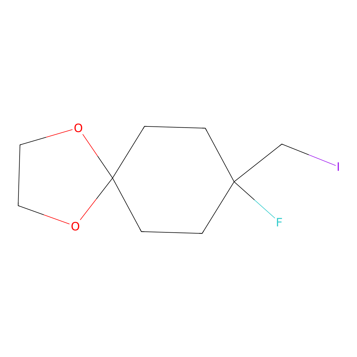 8-Fluoro-8-(iodomethyl)-1,4-dioxaspiro[4.5]decane molecular structure, CAS 1374653-24-3