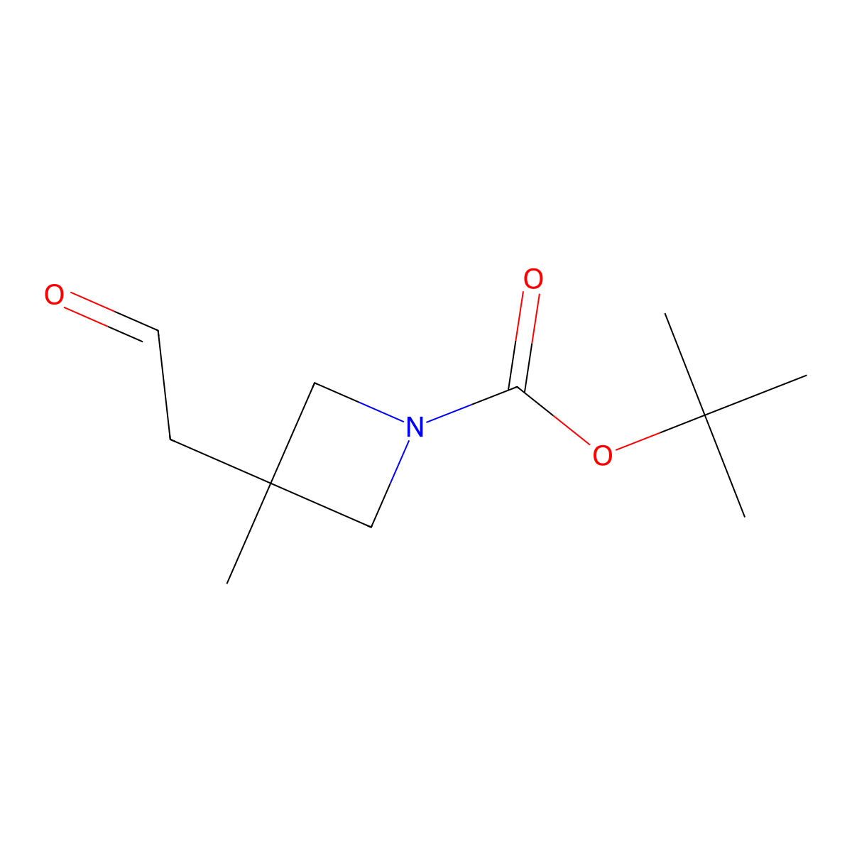1-Azetidinecarboxylic acid, 3-methyl-3-(2-oxoethyl)-, 1,1-dimethylethyl ester molecular structure, CAS 1374653-39-0