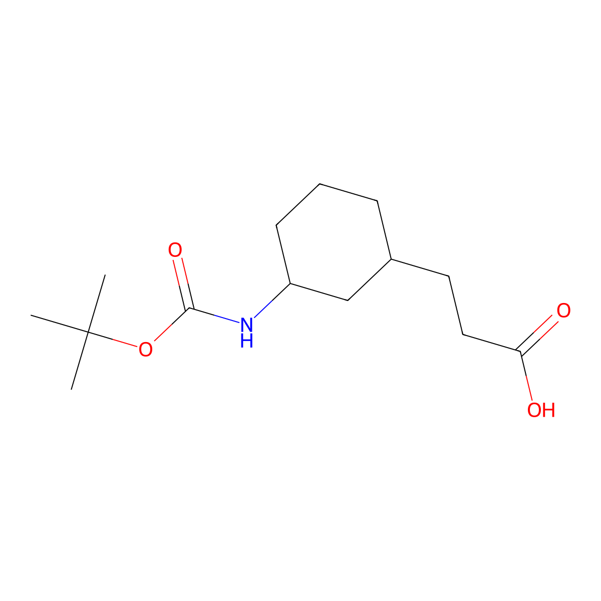 3-(3-{[(Tert-butoxy)carbonyl]amino}cyclohexyl)propanoic acid molecular structure, CAS 1374653-72-1