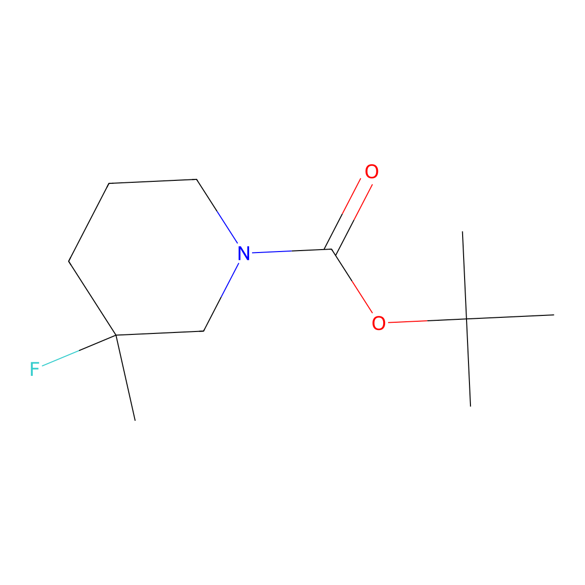 tert-Butyl 3-fluoro-3-methylpiperidine-1-carboxylate molecular structure, CAS 1374654-38-2