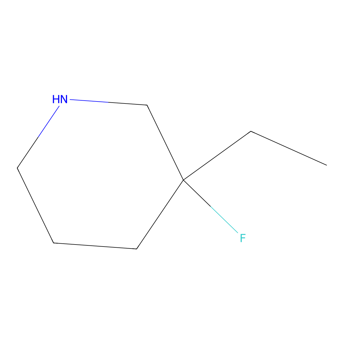 3-Ethyl-3-fluoropiperidine molecular structure, CAS 1374654-43-9