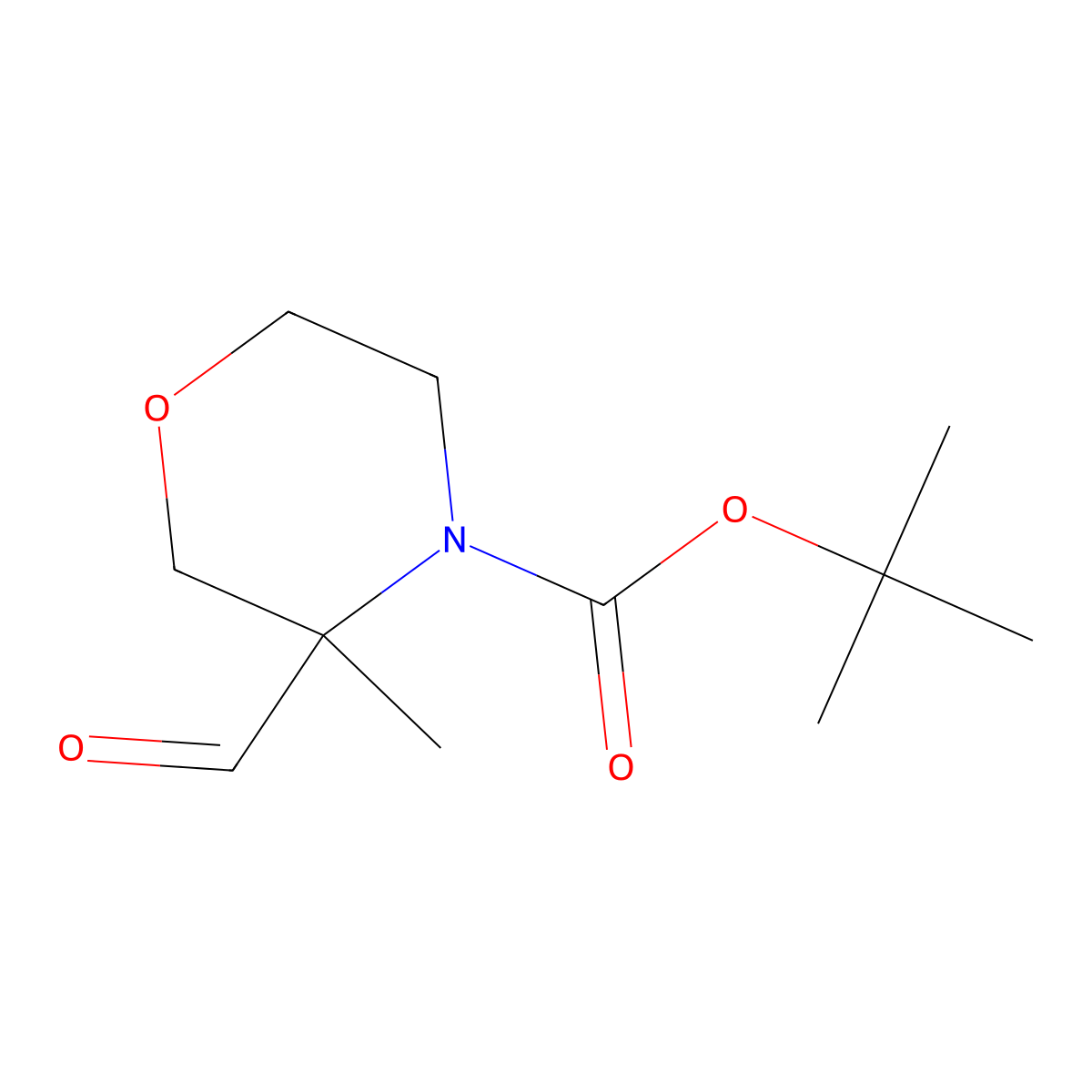 Tert-butyl 3-formyl-3-methylmorpholine-4-carboxylate molecular structure, CAS 1374654-52-0
