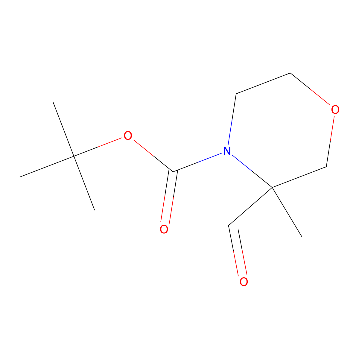 Tert-butyl 3-formyl-3-methylmorpholine-4-carboxylate molecular structure, CAS 1374654-52-0