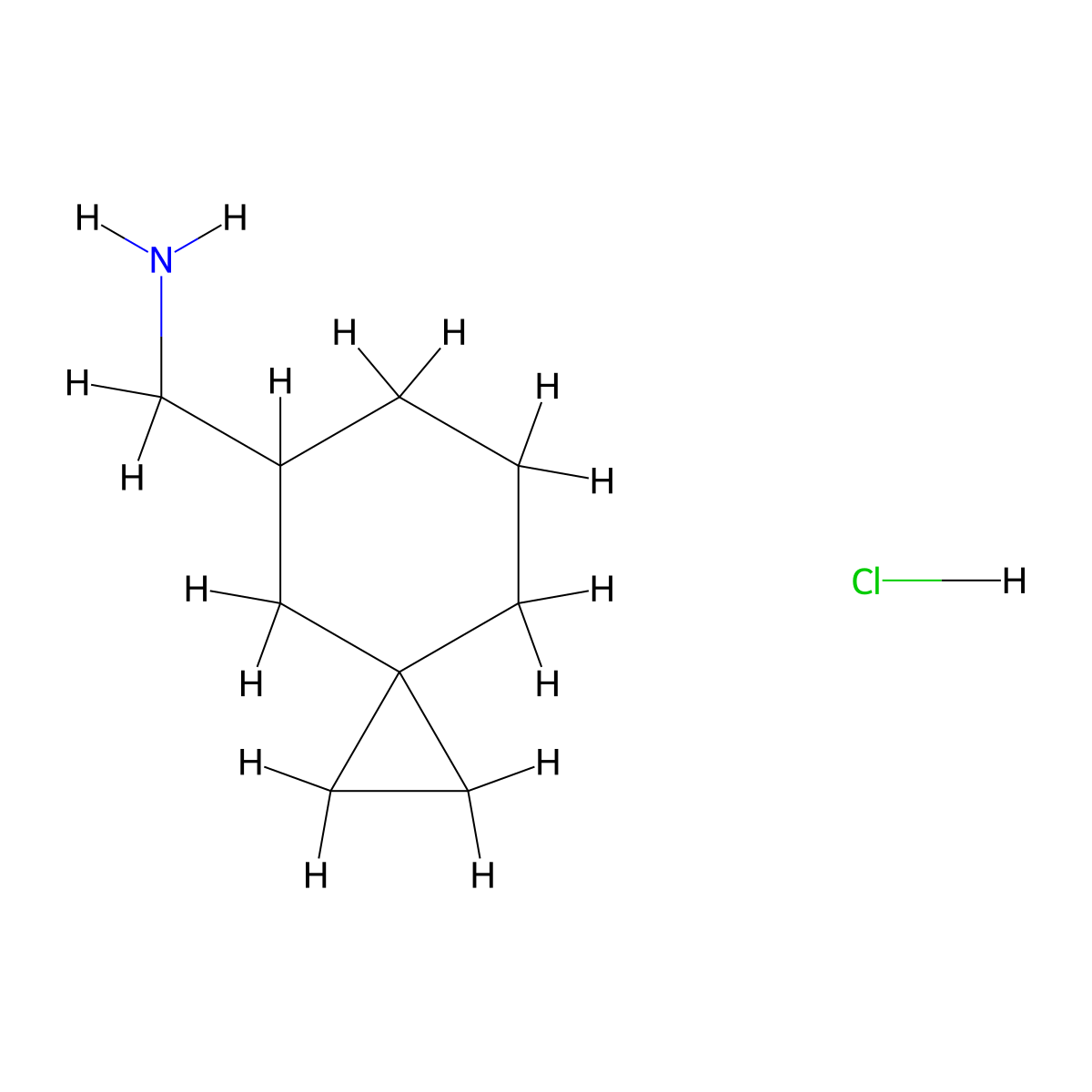 {Spiro[2.5]octan-5-yl}methanamine hydrochloride molecular structure, CAS 1374654-55-3