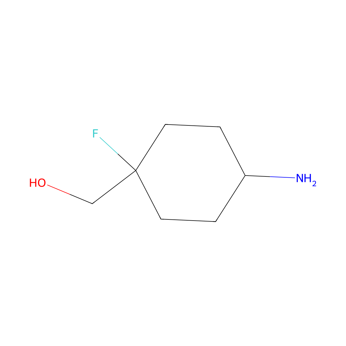 (4-Amino-1-fluorocyclohexyl)methanol molecular structure, CAS 1374654-56-4