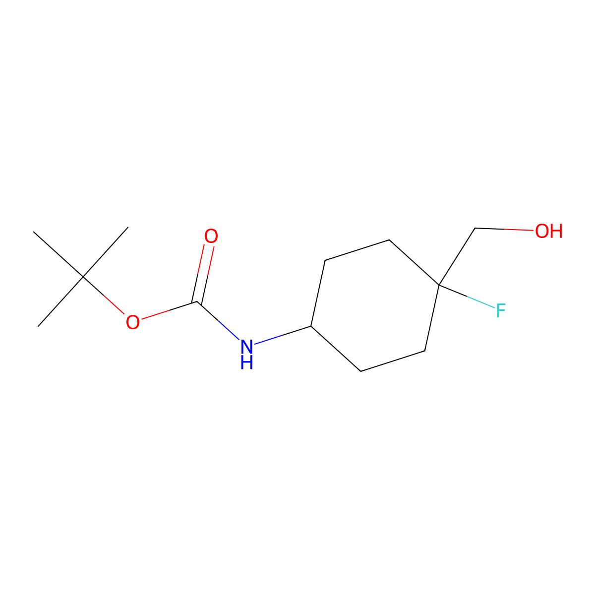 tert-butyl N-[4-fluoro-4-(hydroxymethyl)cyclohexyl]carbamate molecular structure, CAS 1374654-57-5