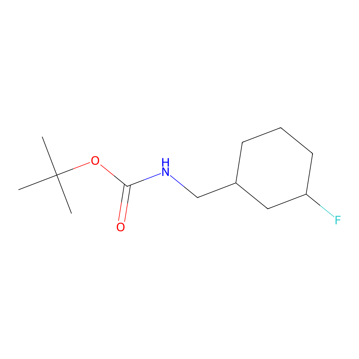 tert-butyl N-[(3-fluorocyclohexyl)methyl]carbamate molecular structure, CAS 1374654-62-2
